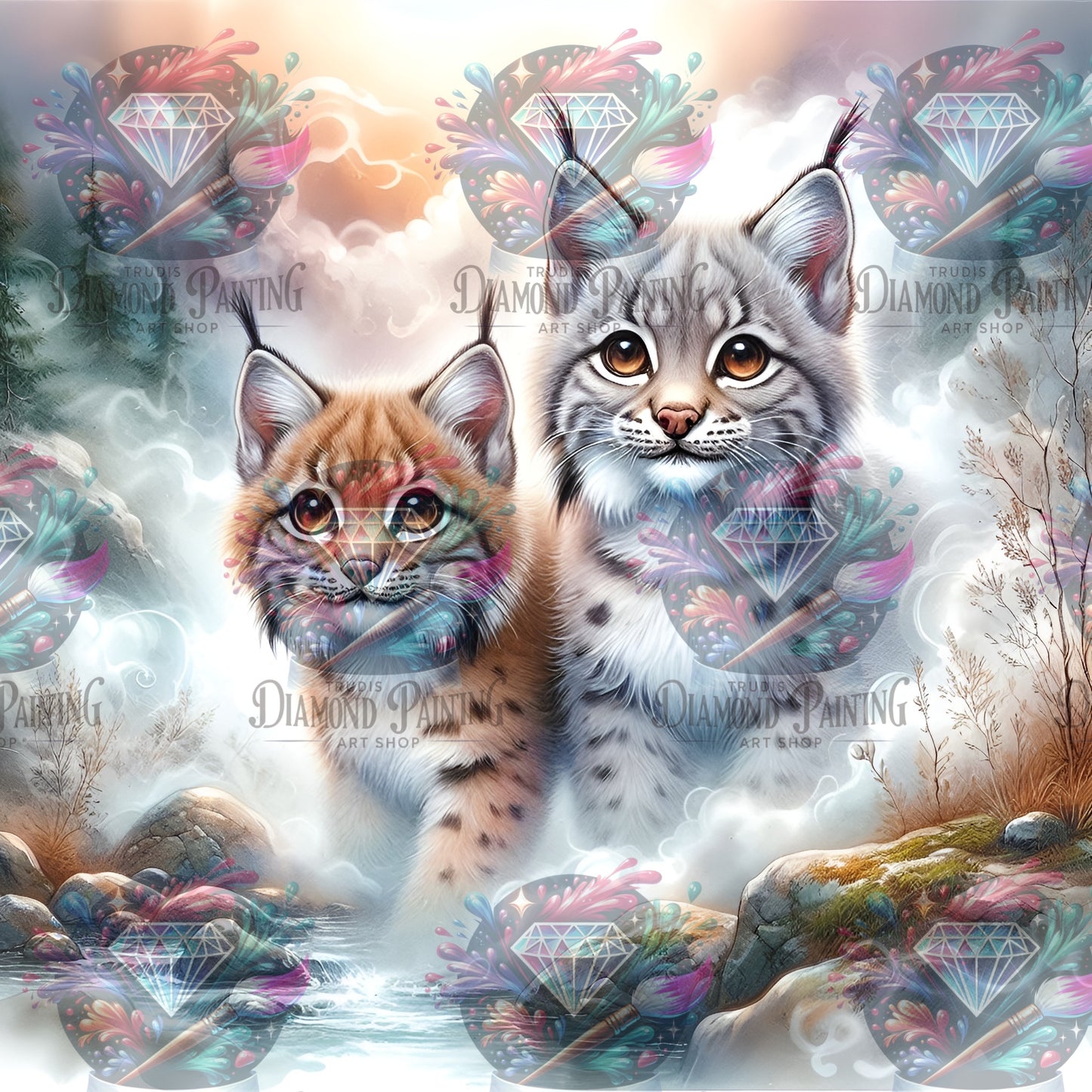 Diamond Painting Pounce & Pebble ©MoozyJo.ai