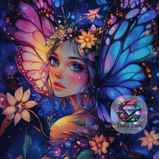 Diamond Painting Princess Of The Butterflynight ©traumpixxel - 70x70cm mit 270 Farben