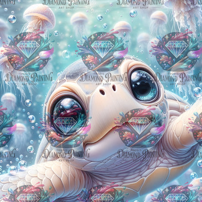 Full Fairy Dust Silver Diamond Painting Shimmering Ocean von MoozyJo.ai