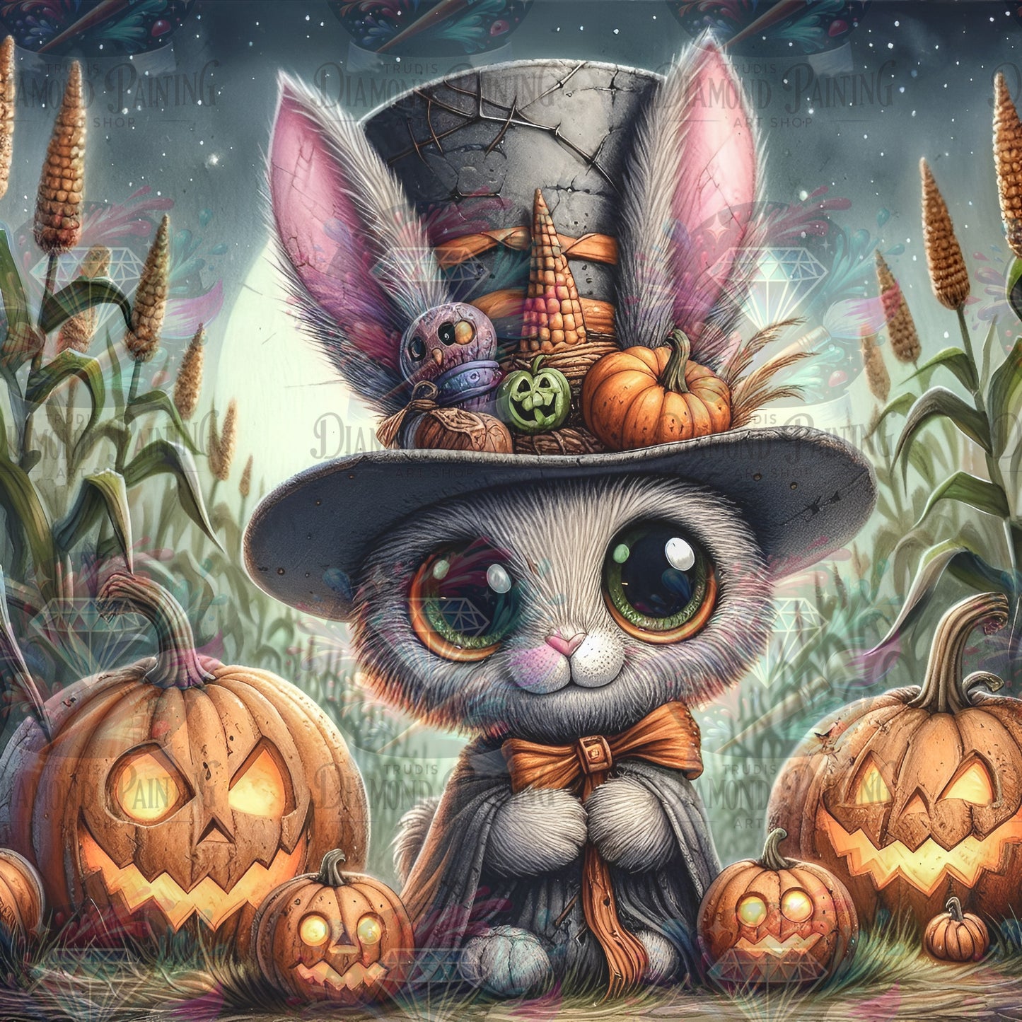 Diamond Painting Sir Hops And The Pumpkin Curse ©MoozyJo.ai