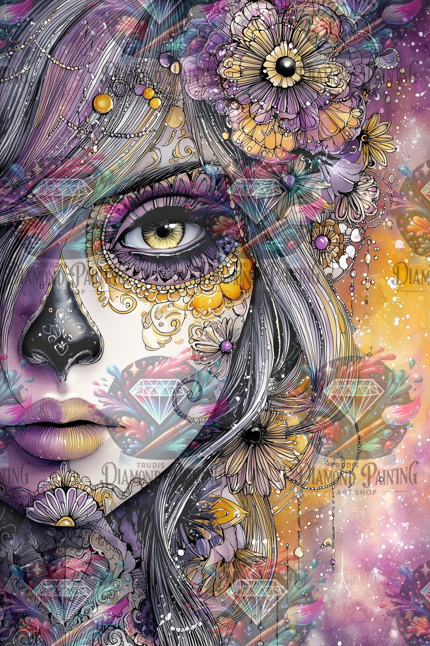 Diamond Painting Skull & Glam ©salzkatze.ai
