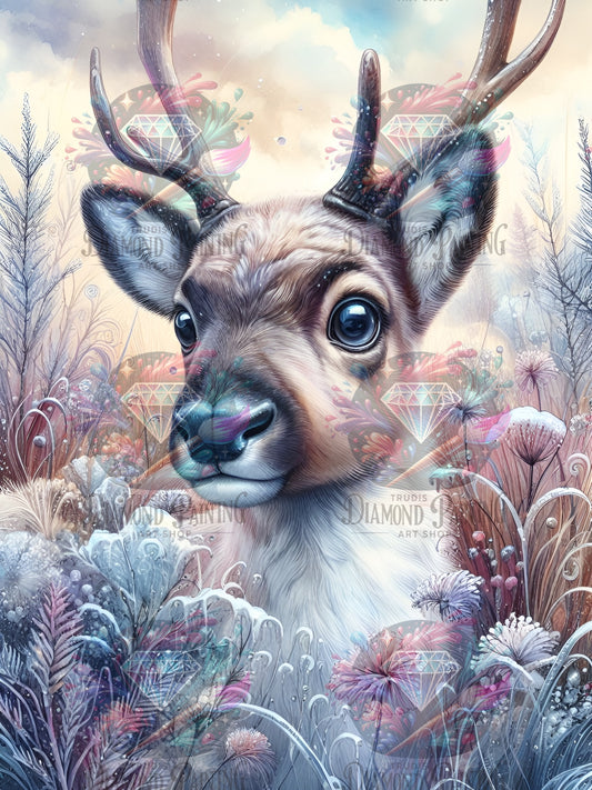 Diamond Painting Snowy Antlers von MoozyJo.Ai