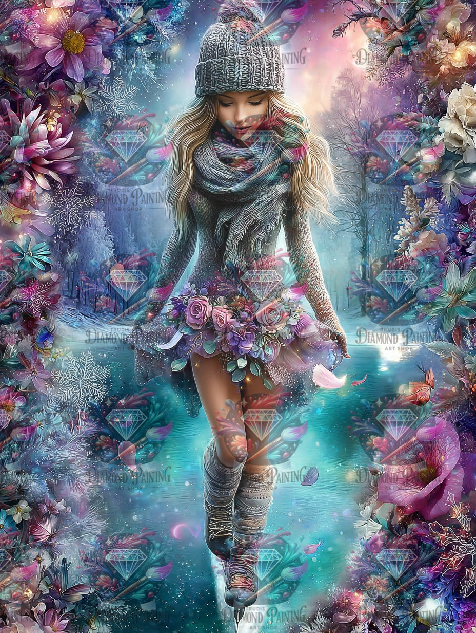 Diamond Painting Tanz der Winterblüten von Elly_A.I