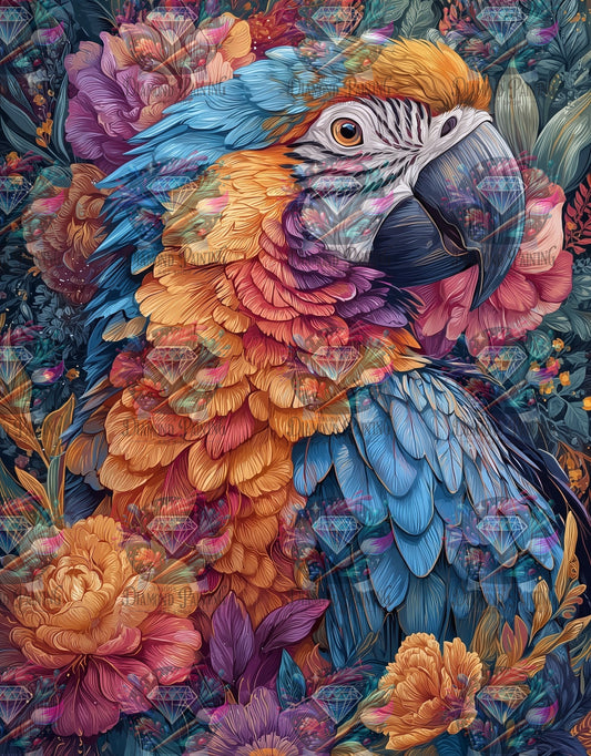 Diamond Painting Tropischer Papagei von Salzkatze.ai
