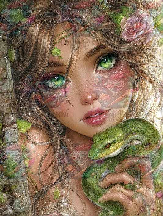 Diamond Painting Grünblick & Goldgift von ©Elly_A.I