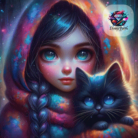 Diamond Painting Nova & Onyx ©Lexxy Ai - 70x70cm mit 150 Farben