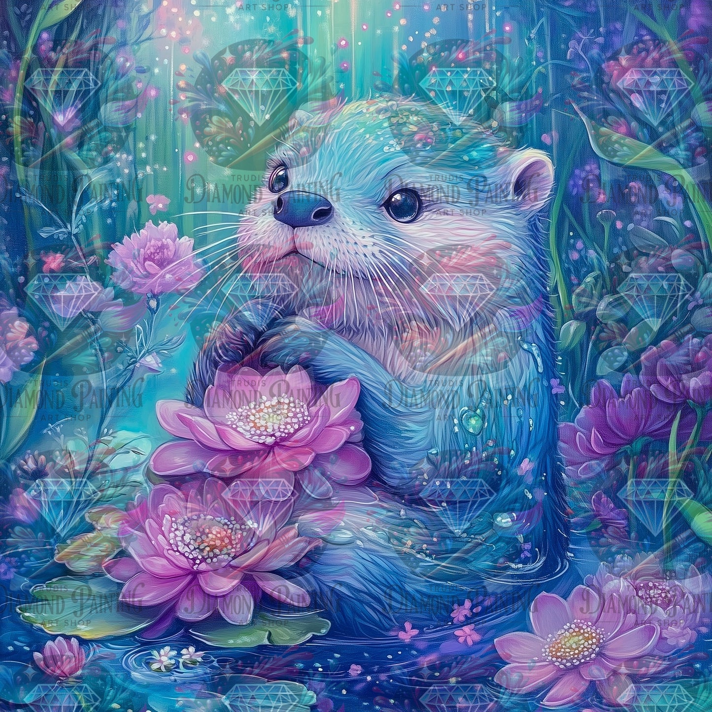 Diamond Painting Waterlily Otter ©traumpixxel