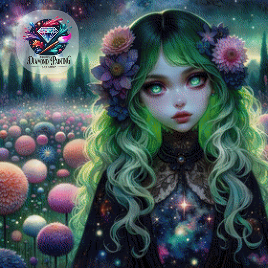 Diamond Painting Witch Girl ©finira_artist - 70x70cm mit 260 Farben