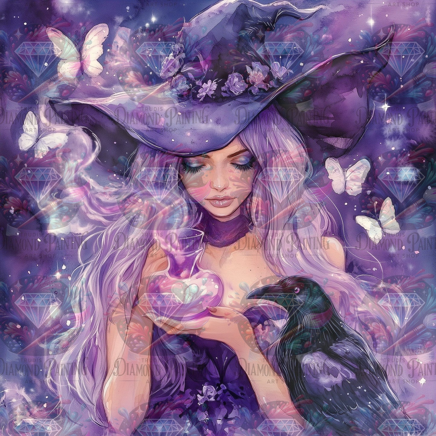 Diamond Painting Witch Of The Violett Night ©traumpixxel