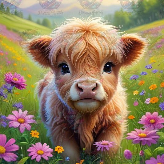 Cute Scottish Highland Cattle On Flower Meadow ©linchens_bunte_welt