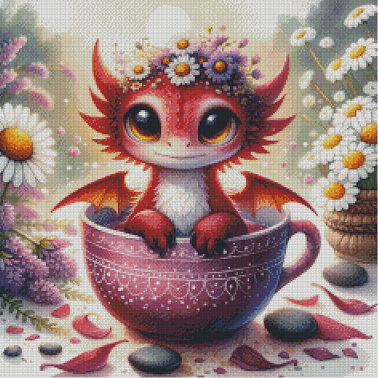 Diamond Painting Blumenkranz & Drachenblick von Finira_artist