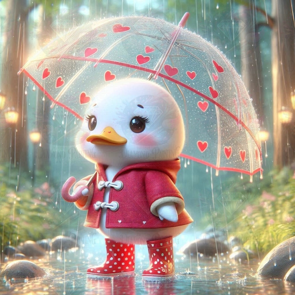 Diamond Painting A Duck's Rainy Adventure ©Lexxy Ai