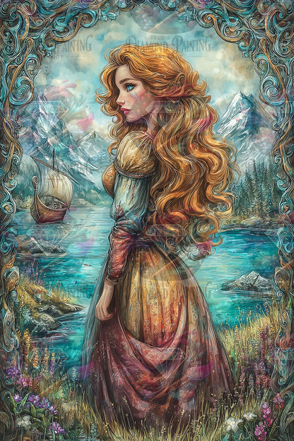Diamond Painting Thyra vom Sonnenfjord ©trudis_ai_art