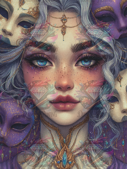 Diamond Painting Mysterium der Masken ©trudis_ai_art