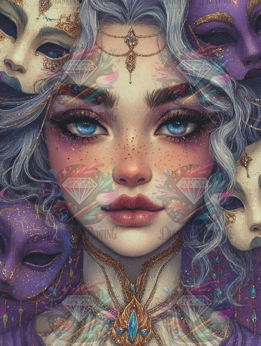 Diamond Painting Mysterium der Masken ©trudis_ai_art