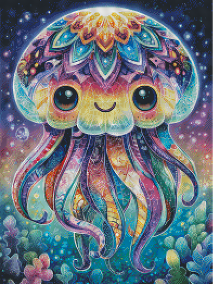 Diamond Painting Regenbogenqualle von Salzkatze.ai