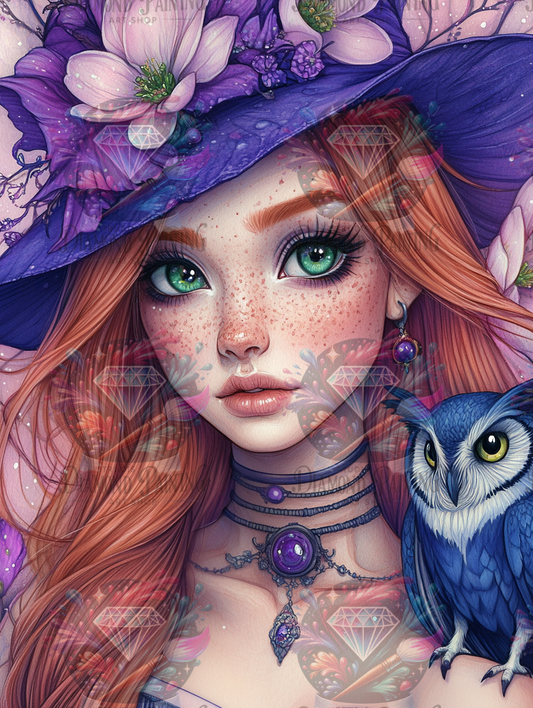 Diamond Painting Die Seherin mit Eulenblick ©trudis_ai_art