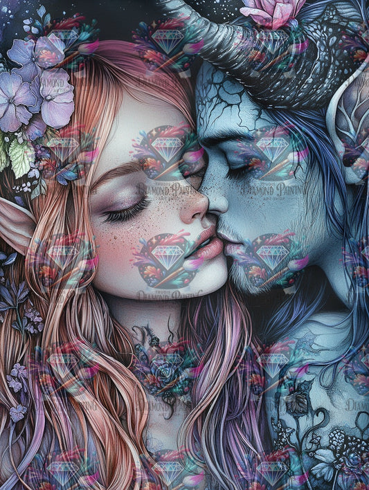 Diamond Painting Zwei Welten, ein Atemzug von Trudis_ai_art