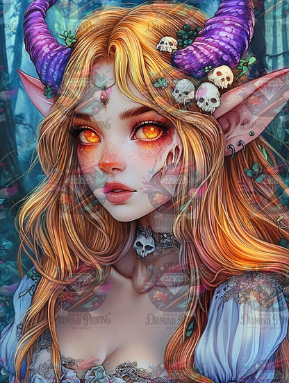 Diamond Painting Die Flamme im Schattenwald von Trudis_ai_art