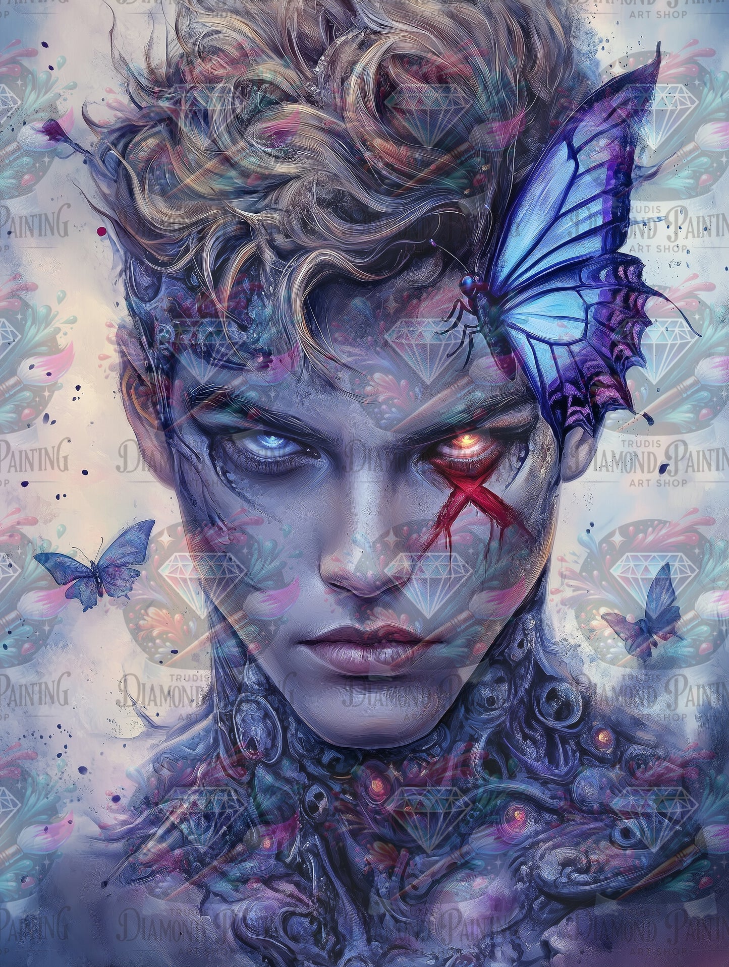 Diamond Painting Red Marked Cipher ©trudis_ai_art