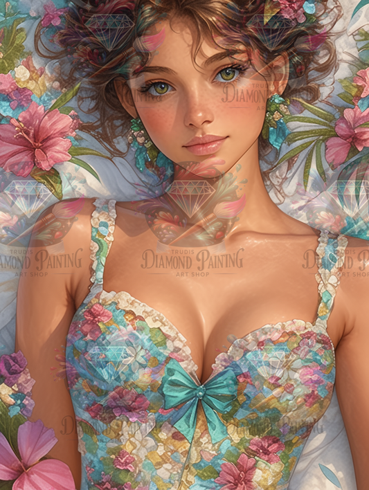 Diamond Painting Her Blooming Silence ©trudis_ai_art