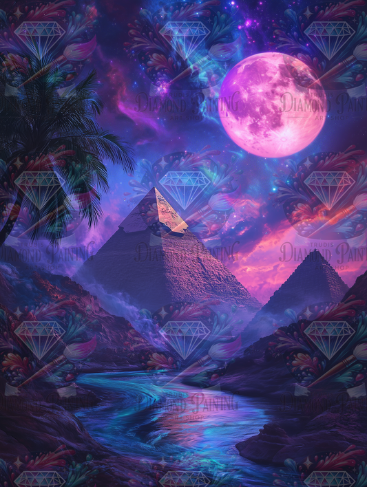 Diamond Painting Celestial Mirage Of The Pyramid's ©trudis_ai_art