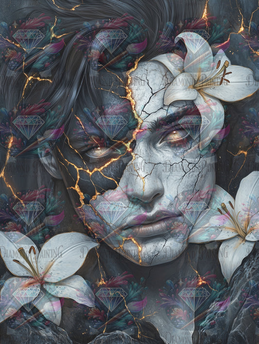 Diamond Painting Lilies For The Broken One - Zade ©trudis_ai_art