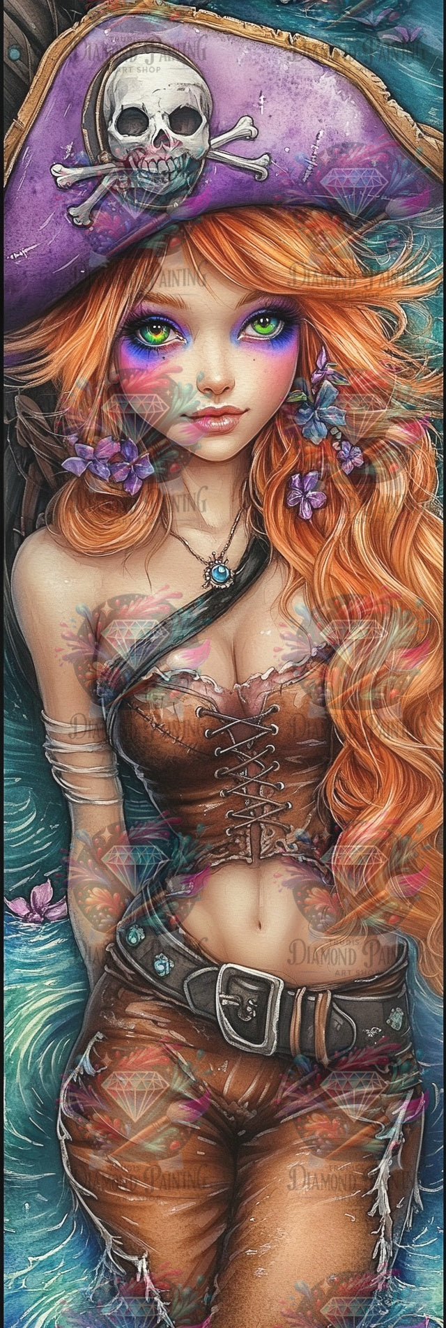 Diamond Painting Das Lied der orangenen See von Trudis_ai_art