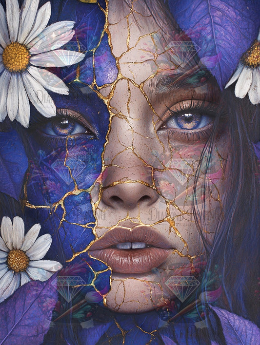 Diamond Painting Wenn Risse erblühen von Trudis_ai_art