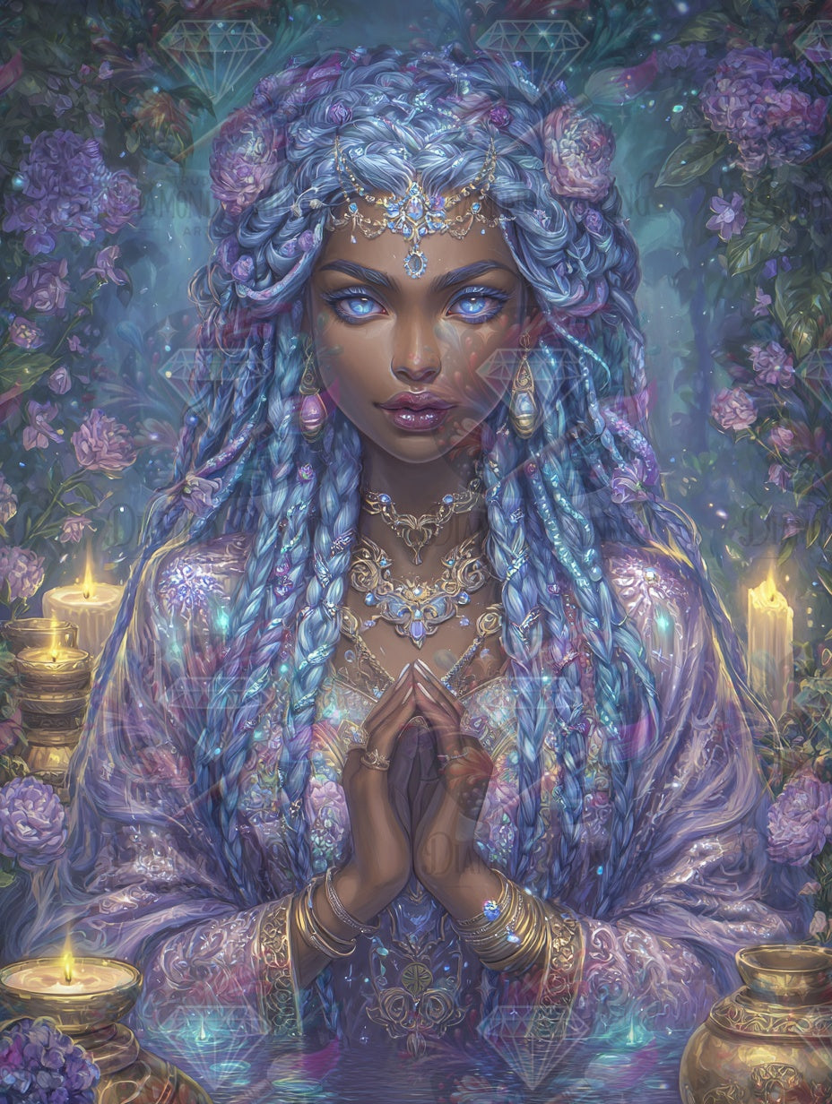 Diamond Painting Orakel des Mondbrunnens ©trudis_ai_art
