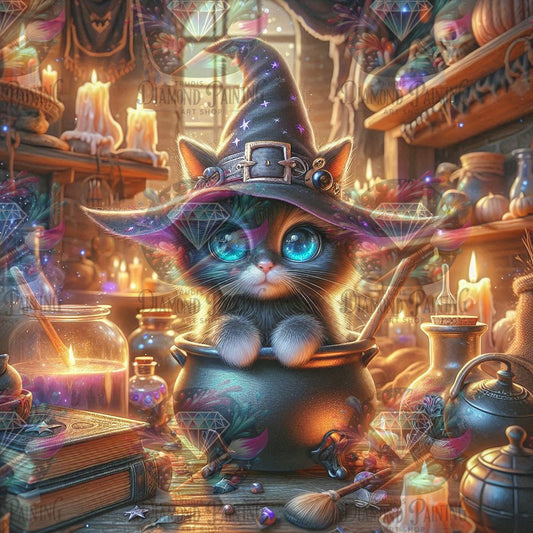 Diamond Painting Witches Cat ©Lexxy Ai